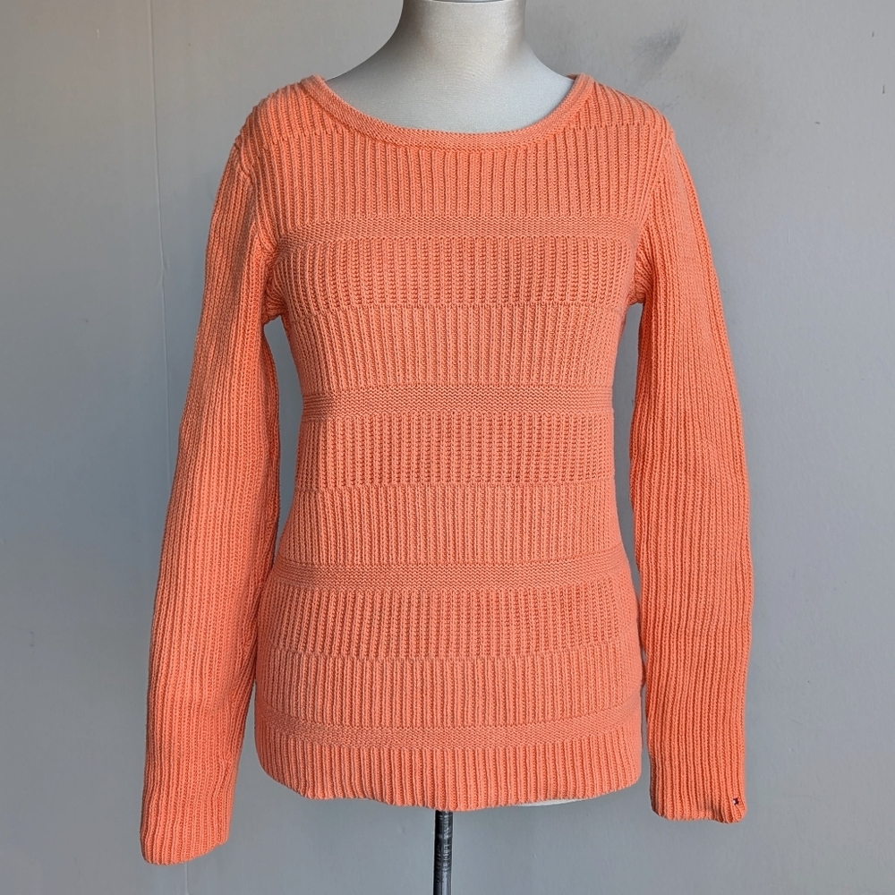 Tommy Hilfiger 100% Cotton Orange Knit Sweater